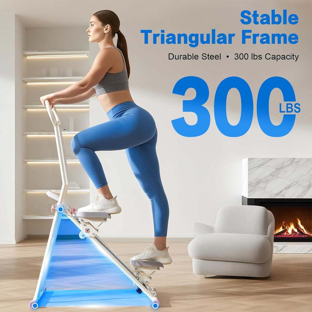 Stair Stepper for Home, New Version 6 Adjustable Resistance Vertical Climber Cardio Exercise Machine, Folding Stair Climber for Full Body Workout with Adjustable Handlebar