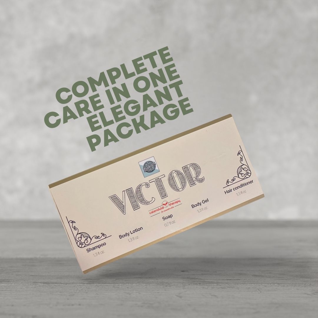 Roomsium Victor, Goji Berry Scented, Travel Size Toiletries Set For Hosts, Homes, Hotels, SPAs, Gift Shops 125 pieces