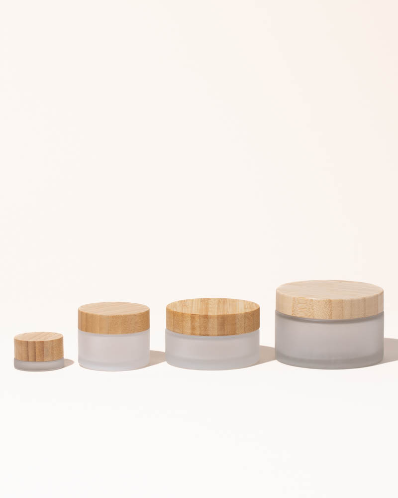 6.7oz / 200ml frosted glass & bamboo jar