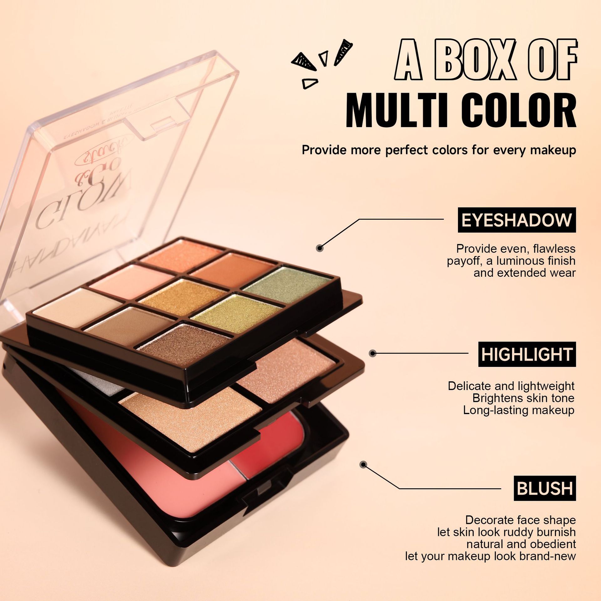 Eye Shadow Blush Highlight Three-in-one Comprehensive Plate