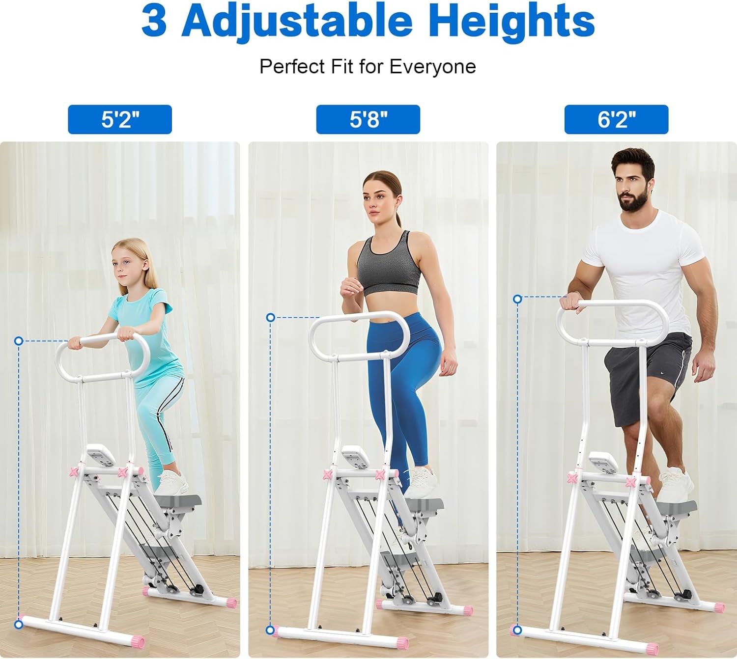 Stair Stepper for Home, New Version 6 Adjustable Resistance Vertical Climber Cardio Exercise Machine, Folding Stair Climber for Full Body Workout with Adjustable Handlebar
