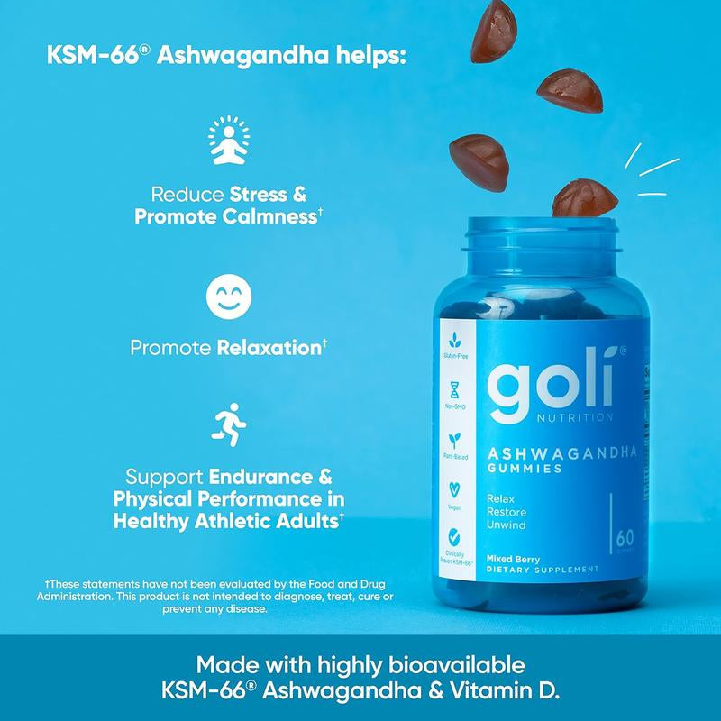 Goli Ultimate Power Wellness Trio: 3-in-1 Gummies for Stress Relief, Gut Health & Immune Support - Vegan, Gluten-Free & Non-GMO!