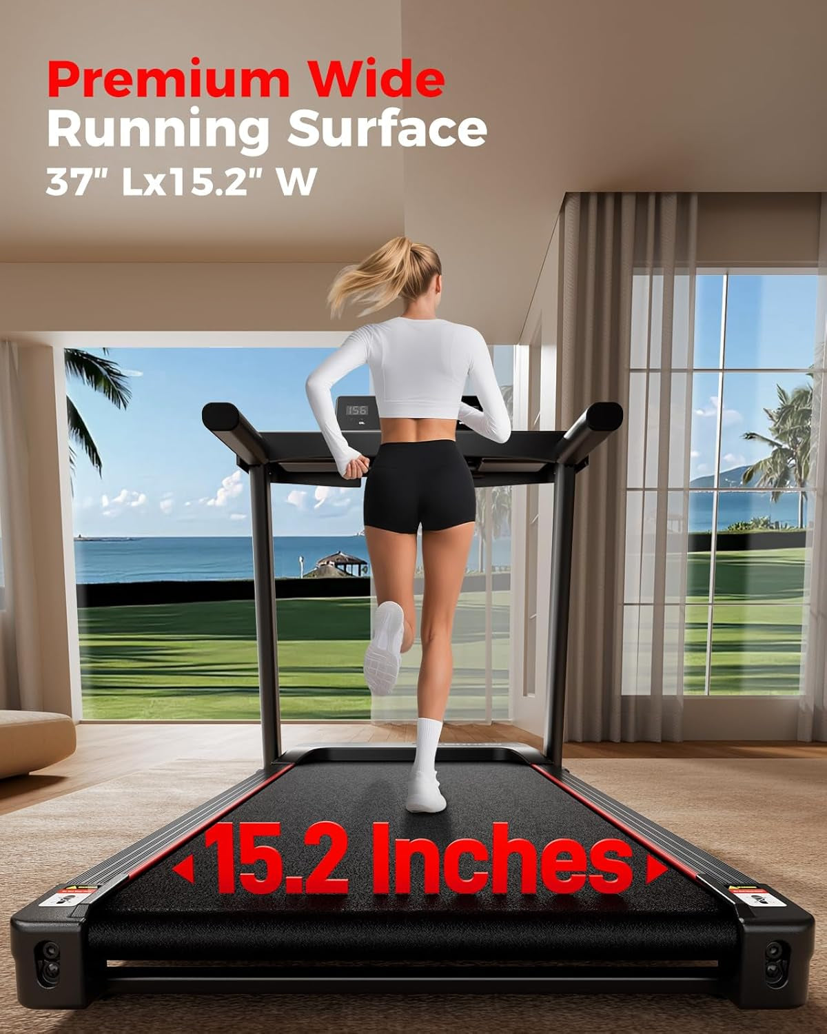Foldable Treadmill for Home Small with Incline - 3.0HP Quiet Walking Pad Treadmill with Handles, 300LBS Capacity, Home Office 3-In-1 Portable Treadmills for Running Jogging Walking