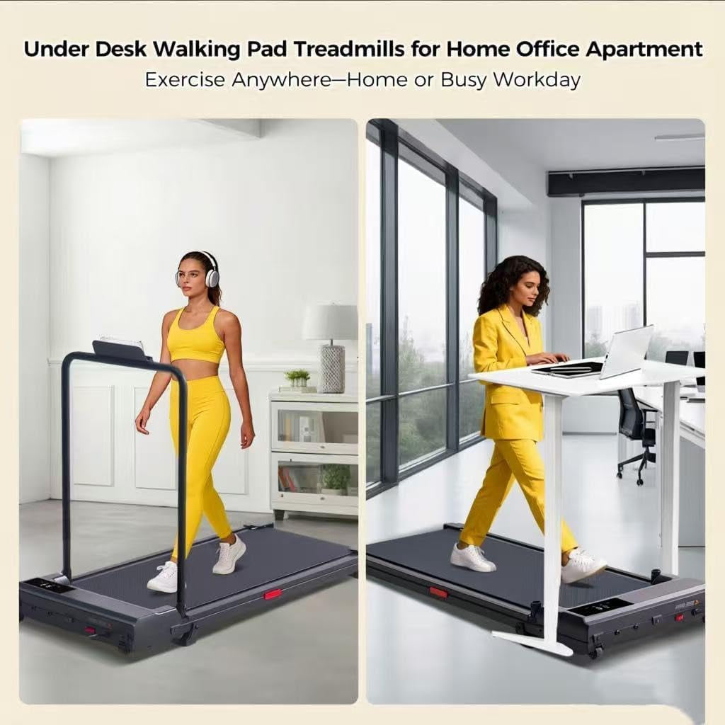 Walking Pad with Handle Bar, 2026 Upgrade Small Walking Pad Treadmill with Incline, 3.0HP Portable Treadmill with Handles for Home Small, 0.6-7.6MPH, 350LBS