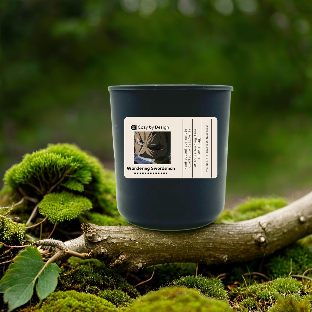 Anime Scented Candle - Zoro Inspired Wondering Swordsman Nature Moss & Forest Musk Candle
