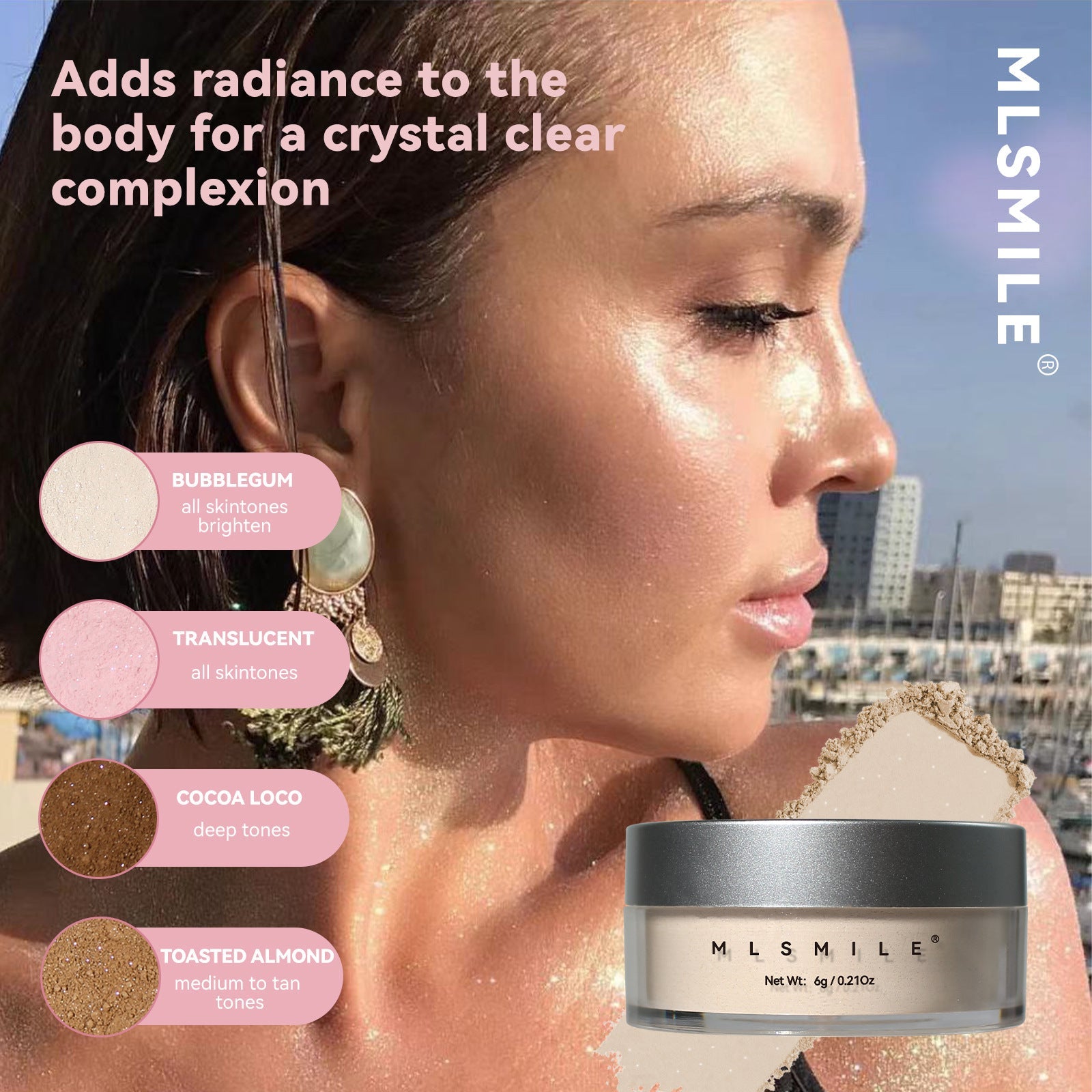 Pearlescent Face Powder Concealer Powder Waterproof Sweat-proof Oil Control