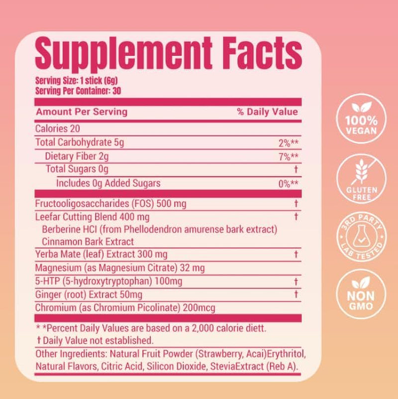 【Buy 3 Get 1 Gift Free】 Cutting Drink Mix –| Strawberry Açaí Flavor – 90 Servings