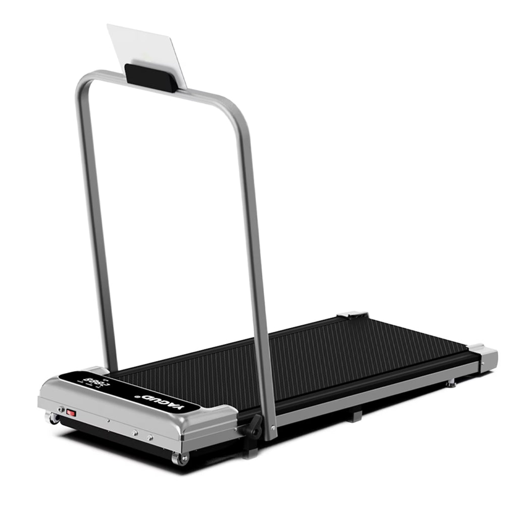 Walking Pad Treadmill with Handle Bar and Adjustable Incline, 3.8HP Portable Electric Treadmills with Wheels for Home, Home Treadmills with Incline, 0.5-3.8MPH, Silver