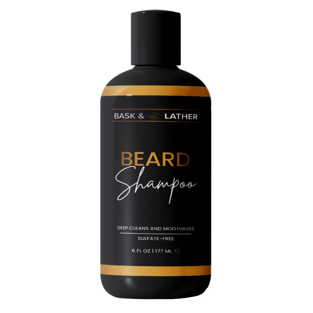 Beard Shampoo for Men, Beard Wash Gently Deep Cleans and Removes Buildup for All Hair Types, Conditioning & Hydrating Beard Care with Natural Ingredients, Sulfate Free, 6 Fl Oz